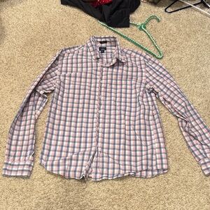 J Crew Flex Washed Men's Button Up Shirt - Pink and Blue